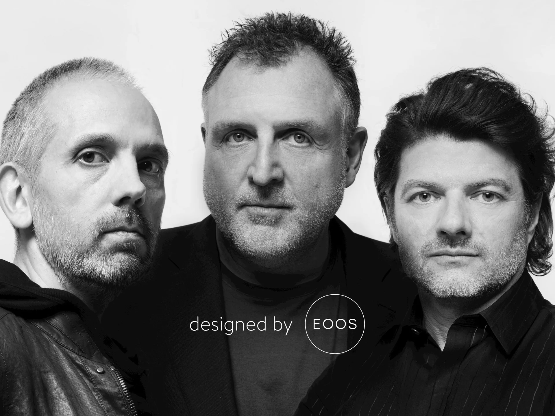 The Founders of EOOS in black and white with "designed by EOOS" written on the picture.